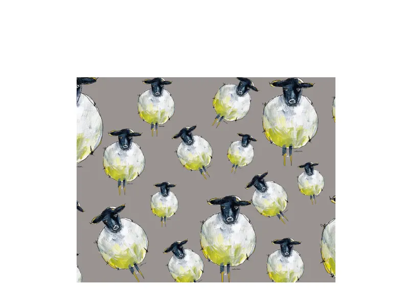 キャンバス画羊の群れ